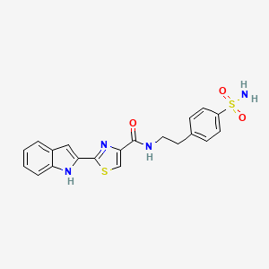 2-(1H-indol-2-yl)-N-[2-(4-sulfamoylphenyl)ethyl]-1,3-thiazole-4-carboxamide