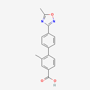 molecular formula C17H14N2O3 B3046008 2-Methyl-4'-(5-methyl-1,2,4-oxadiazol-3-yl)-[1,1'-biphenyl]-4-carboxylic acid CAS No. 1179360-16-7