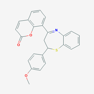 molecular formula C25H19NO3S B304601 8-[2-(4-methoxyphenyl)-2,3-dihydro-1,5-benzothiazepin-4-yl]-2H-chromen-2-one 