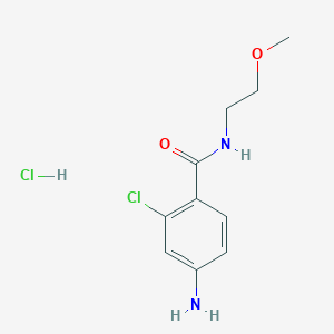 molecular formula C10H14Cl2N2O2 B3046022 4-amino-2-chloro-N-(2-methoxyethyl)benzamide hydrochloride CAS No. 1181458-61-6