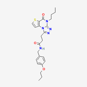 3-(4-butyl-5-oxo-4,5-dihydrothieno[2,3-e][1,2,4]triazolo[4,3-a]pyrimidin-1-yl)-N-(4-propoxybenzyl)propanamide