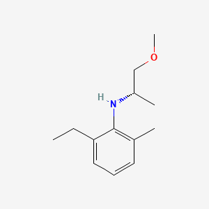 molecular formula C13H21NO B3046047 Benzenamine, 2-ethyl-N-[(1S)-2-methoxy-1-methylethyl]-6-methyl- CAS No. 118604-70-9