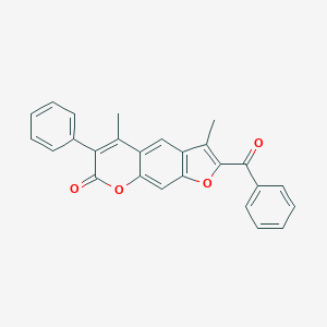 molecular formula C26H18O4 B304605 2-benzoyl-3,5-dimethyl-6-phenyl-7H-furo[3,2-g]chromen-7-one 