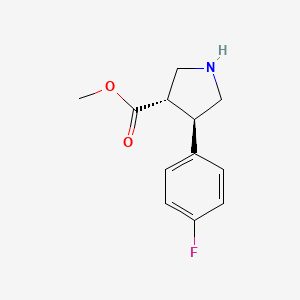 molecular formula C12H14FNO2 B3046056 Methyl (3S,4R)-4-(4-fluorophenyl)pyrrolidine-3-carboxylate CAS No. 1187930-65-9