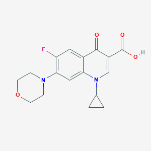 molecular formula C17H17FN2O4 B304606 1-Cyclopropyl-6-fluoro-7-(4-morpholinyl)-4-oxo-1,4-dihydro-3-quinolinecarboxylic acid 