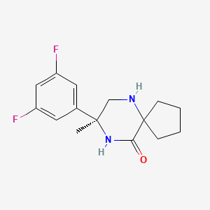 molecular formula C15H18F2N2O B3046061 (S)-8-(3,5-difluorophenyl)-8-methyl-6,9-diazaspiro[4.5]decan-10-one CAS No. 1189569-77-4