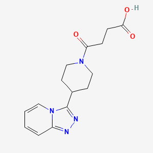molecular formula C15H18N4O3 B3046064 4-(4-([1,2,4]Triazolo[4,3-a]pyridin-3-yl)piperidin-1-yl)-4-oxobutanoic acid CAS No. 1189749-41-4