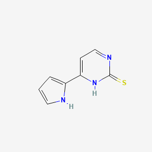 molecular formula C8H7N3S B3046066 4-(1H-pyrrol-2-yl)pyrimidine-2-thiol CAS No. 1189749-69-6