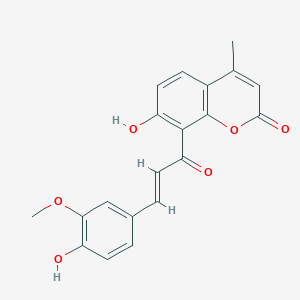 molecular formula C20H16O6 B304607 7-hydroxy-8-[3-(4-hydroxy-3-methoxyphenyl)acryloyl]-4-methyl-2H-chromen-2-one 