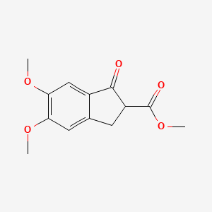 molecular formula C13H14O5 B3046079 Methyl 5,6-dimethoxy-1-oxo-2,3-dihydro-1H-indene-2-carboxylate CAS No. 119035-03-9