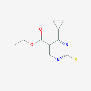 molecular formula C11H14N2O2S B3046082 4-环丙基-2-(甲硫基)嘧啶-5-羧酸乙酯 CAS No. 1191094-23-1