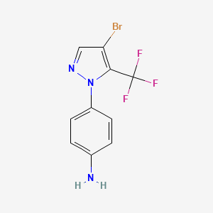 4-[4-bromo-5-(trifluoromethyl)-1H-pyrazol-1-yl]aniline