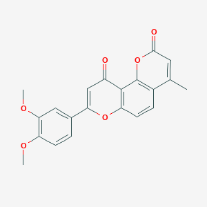 molecular formula C21H16O6 B304612 8-(3,4-dimethoxyphenyl)-4-methyl-2H,10H-pyrano[2,3-f]chromene-2,10-dione 