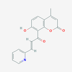 molecular formula C18H13NO4 B304613 7-hydroxy-4-methyl-8-[3-(2-pyridinyl)acryloyl]-2H-chromen-2-one 
