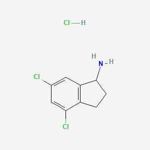 molecular formula C9H10Cl3N B3046130 4,6-Dichloro-2,3-dihydro-1H-inden-1-amine hydrochloride CAS No. 1199783-17-9