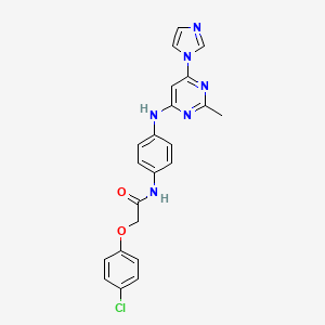 molecular formula C22H19ClN6O2 B3046148 N-(4-((6-(1H-imidazol-1-yl)-2-methylpyrimidin-4-yl)amino)phenyl)-2-(4-chlorophenoxy)acetamide CAS No. 1203024-78-5