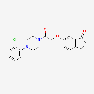 molecular formula C21H21ClN2O3 B3046151 6-(2-(4-(2-chlorophenyl)piperazin-1-yl)-2-oxoethoxy)-2,3-dihydro-1H-inden-1-one CAS No. 1203266-44-7