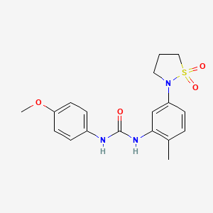 molecular formula C18H21N3O4S B3046155 1-(5-(1,1-Dioxidoisothiazolidin-2-yl)-2-methylphenyl)-3-(4-methoxyphenyl)urea CAS No. 1203419-22-0