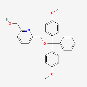 molecular formula C28H27NO4 B3046167 2-Pyridinemethanol, 6-[[bis(4-methoxyphenyl)phenylmethoxy]methyl]- CAS No. 120510-52-3
