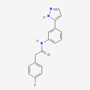 N-(3-(1H-pyrazol-3-yl)phenyl)-2-(4-fluorophenyl)acetamide