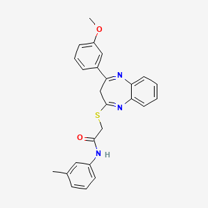 2-((4-(3-methoxyphenyl)-3H-benzo[b][1,4]diazepin-2-yl)thio)-N-(m-tolyl)acetamide