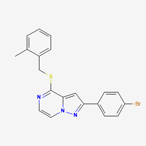 2-(4-Bromophenyl)-4-[(2-methylbenzyl)thio]pyrazolo[1,5-a]pyrazine