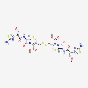 5-Thia-1-azabicyclo(4.2.0)oct-2-ene-2-carboxylic acid, 3,3'-(dithiobis(methylene))bis(7-(((2-amino-4-thiazolyl)(methoxyimino)acetyl)amino)-8-oxo-, (6R-(3(6R*,7R*(Z)),6alpha,7beta(Z)))-