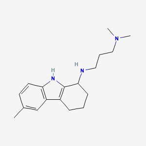 molecular formula C18H27N3 B3046256 N,N-Dimethyl-N'-(6-methyl-2,3,4,9-tetrahydro-1H-carbazol-1-YL)propane-1,3-diamine CAS No. 121593-92-8