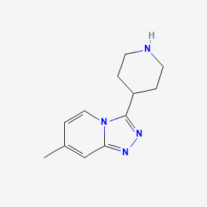 molecular formula C12H16N4 B3046260 4-{7-Methyl-[1,2,4]triazolo[4,3-a]pyridin-3-yl}piperidine CAS No. 1216298-74-6