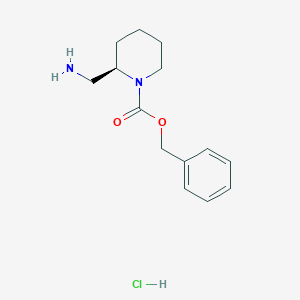molecular formula C14H21ClN2O2 B3046274 (R)-Benzyl 2-(aminomethyl)piperidine-1-carboxylate hydrochloride CAS No. 1217653-34-3