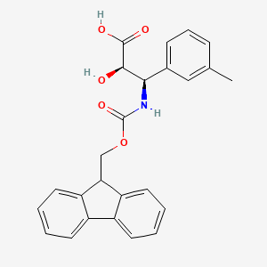 molecular formula C25H23NO5 B3046275 (2R,3R)-3-((((9H-Fluoren-9-yl)methoxy)carbonyl)amino)-2-hydroxy-3-(m-tolyl)propanoic acid CAS No. 1217663-73-4