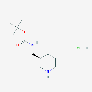 molecular formula C11H23ClN2O2 B3046285 (S)-tert-Butyl (piperidin-3-ylmethyl)carbamate hydrochloride CAS No. 1217805-12-3