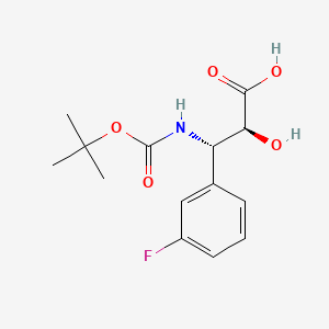molecular formula C14H18FNO5 B3046286 (2S,3S)-3-((tert-Butoxycarbonyl)amino)-3-(3-fluorophenyl)-2-hydroxypropanoic acid CAS No. 1217816-30-2