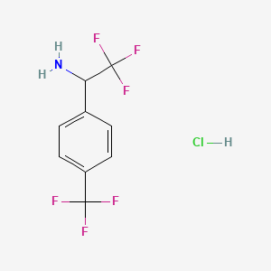 molecular formula C9H8ClF6N B3046296 2,2,2-Trifluoro-1-(4-trifluoromethyl-phenyl)-ethylamine hydrochloride CAS No. 1220039-72-4