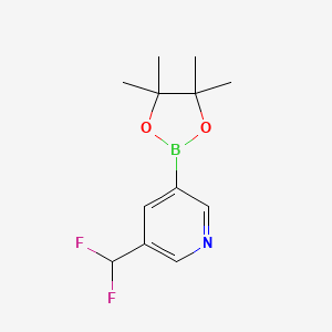 molecular formula C12H16BF2NO2 B3046301 3-(二氟甲基)-5-(4,4,5,5-四甲基-1,3,2-二氧杂硼环-2-基)吡啶 CAS No. 1220696-58-1