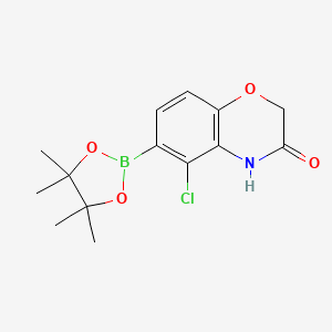 molecular formula C14H17BClNO4 B3046303 5-chloro-6-(4,4,5,5-tetramethyl-1,3,2-dioxaborolan-2-yl)-2H-1,4-benzoxazin-3(4H)-one CAS No. 1221496-99-6