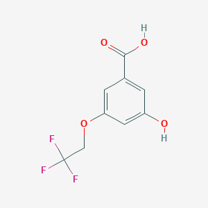 molecular formula C9H7F3O4 B3046307 3-Hydroxy-5-(2,2,2-trifluoroethoxy)benzoic acid CAS No. 1221723-99-4