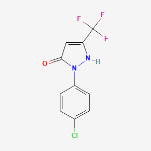 molecular formula C10H6ClF3N2O B3046312 1H-Pyrazol-5-ol, 1-(4-chlorophenyl)-3-(trifluoromethyl)- CAS No. 122431-38-3