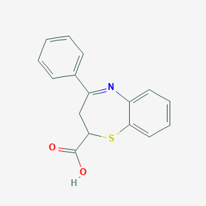 molecular formula C16H13NO2S B304632 4-Phenyl-2,3-dihydro-1,5-benzothiazepine-2-carboxylic acid 