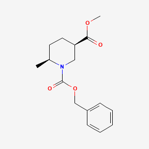 molecular formula C16H21NO4 B3046334 1-benzyl 3-methyl (3R,6S)-rel-6-methylpiperidine-1,3-dicarboxylate CAS No. 1227917-62-5