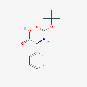 molecular formula C14H19NO4 B3046337 (S)-2-((tert-Butoxycarbonyl)amino)-2-(p-tolyl)acetic acid CAS No. 1228550-24-0