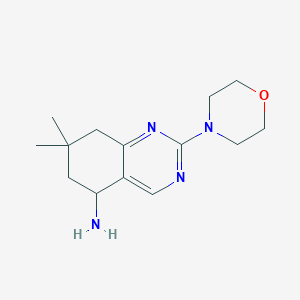 molecular formula C14H22N4O B3046339 7,7-Dimethyl-2-morpholino-5,6,7,8-tetrahydroquinazolin-5-amine CAS No. 1228553-13-6