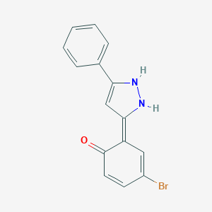 molecular formula C15H11BrN2O B304635 (6E)-4-bromo-6-(5-phenyl-1,2-dihydropyrazol-3-ylidene)cyclohexa-2,4-dien-1-one 