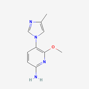 molecular formula C10H12N4O B3046351 6-Methoxy-5-(4-methyl-1H-imidazol-1-YL)pyridin-2-amine CAS No. 1232039-16-5