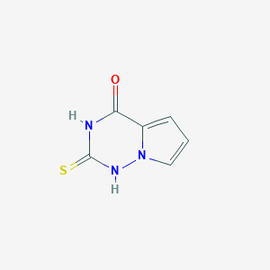 molecular formula C6H5N3OS B3046356 2-硫代-2,3-二氢吡咯并[2,1-f][1,2,4]三嗪-4(1H)-酮 CAS No. 1232815-49-4