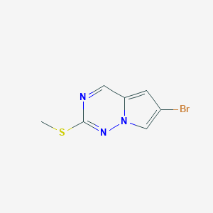 molecular formula C7H6BrN3S B3046358 6-Bromo-2-(methylsulfanyl)pyrrolo[2,1-f][1,2,4]triazine CAS No. 1233179-32-2