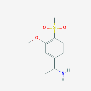 molecular formula C10H15NO3S B3046367 1-(4-Methanesulfonyl-3-methoxyphenyl)ethan-1-amine CAS No. 1235439-70-9