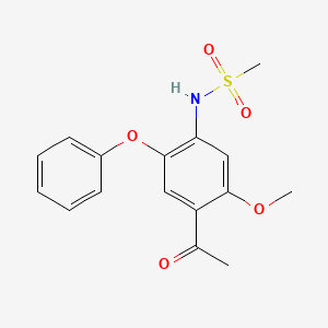 molecular formula C16H17NO5S B3046376 N-(4-Acetyl-5-methoxy-2-phenoxyphenyl)methanesulfonamide CAS No. 123664-98-2