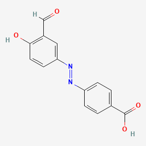 molecular formula C14H10N2O4 B3046378 Benzoic acid, 4-[(3-formyl-4-hydroxyphenyl)azo]- CAS No. 123692-96-6