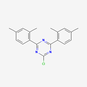 molecular formula C19H18ClN3 B3046379 1,3,5-Triazine, 2-chloro-4,6-bis(2,4-dimethylphenyl)- CAS No. 1237-53-2